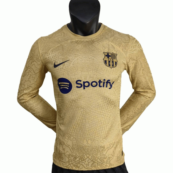 Barcelona Soccer Jersey Long Sleeve Away Player Version 2022/23